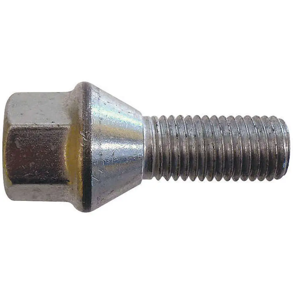 Wheel Bolt, Zinc, Hex, M12-1.5 Thread Size, 29.5mm Length, 15Pk