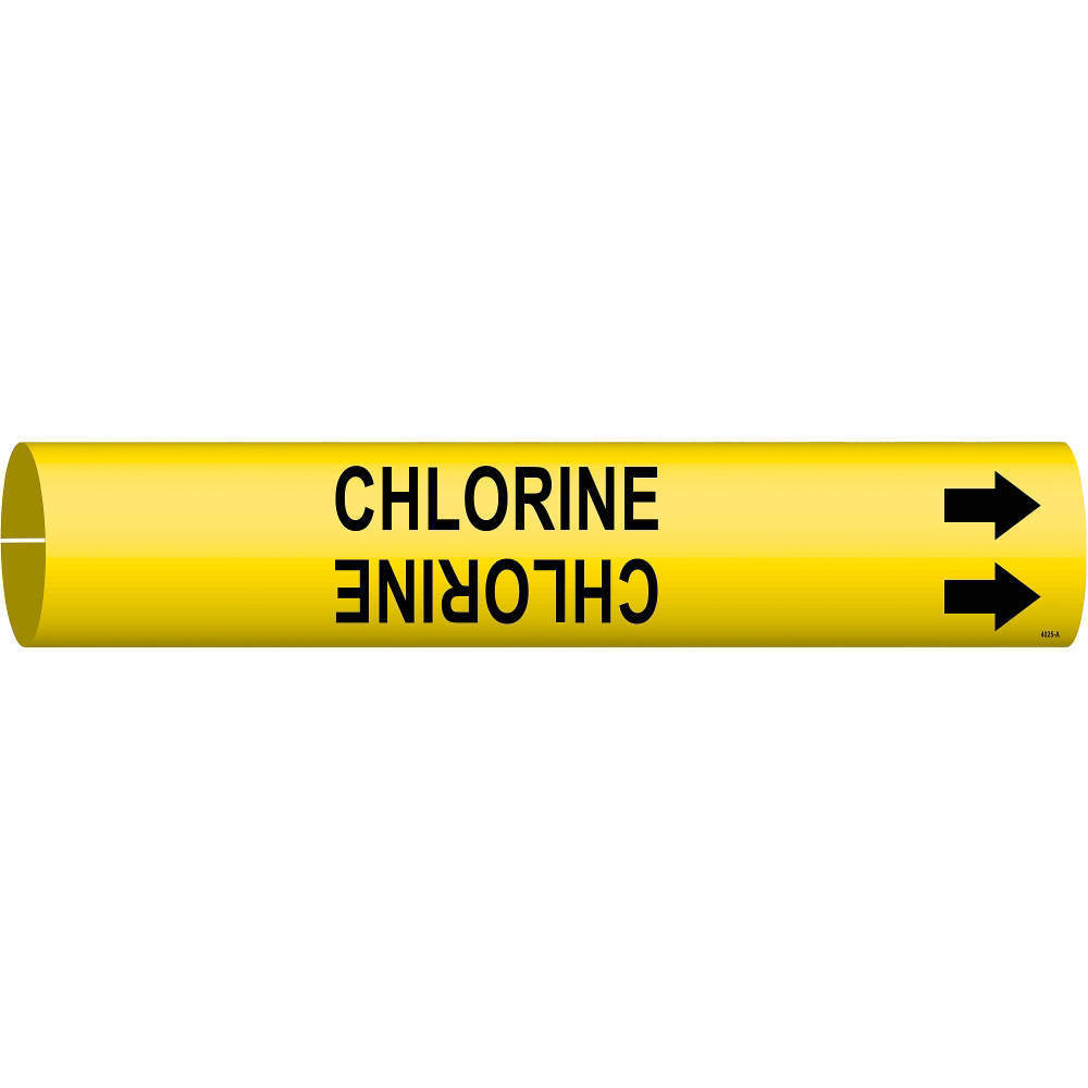 BRADY 4025-A Pipe Marker Chlorine Yellow 3/4 To 1-3/8 In | AE3ZFC 5GXJ6