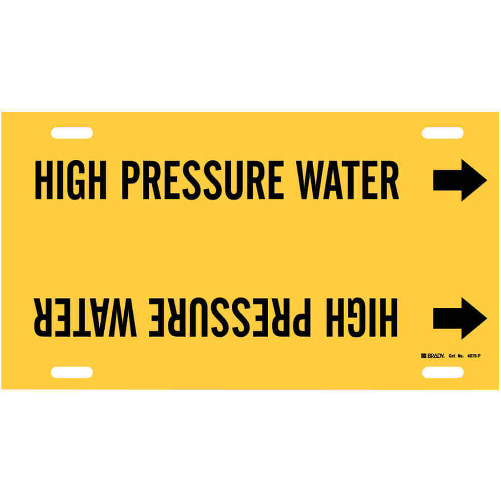 BRADY 4078-F Pipe Marker High Pressure Water 6 To 7-7/8in | AF3TAE 8CP64