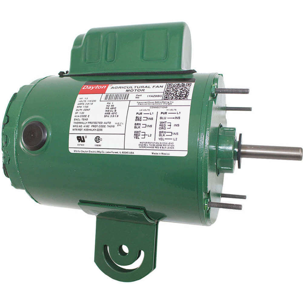 DAYTON 1YAZ8 Aeration Fan Motor Psc Teao 1/3hp 1725 Rpm | AB4HKD