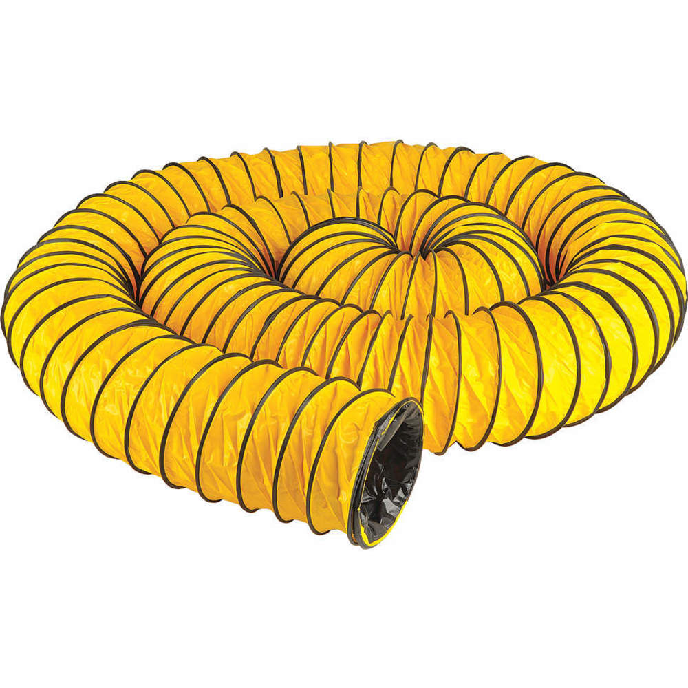 Ventilasjonskanal, 12 tommer diameter, 33 fot lengde, gul