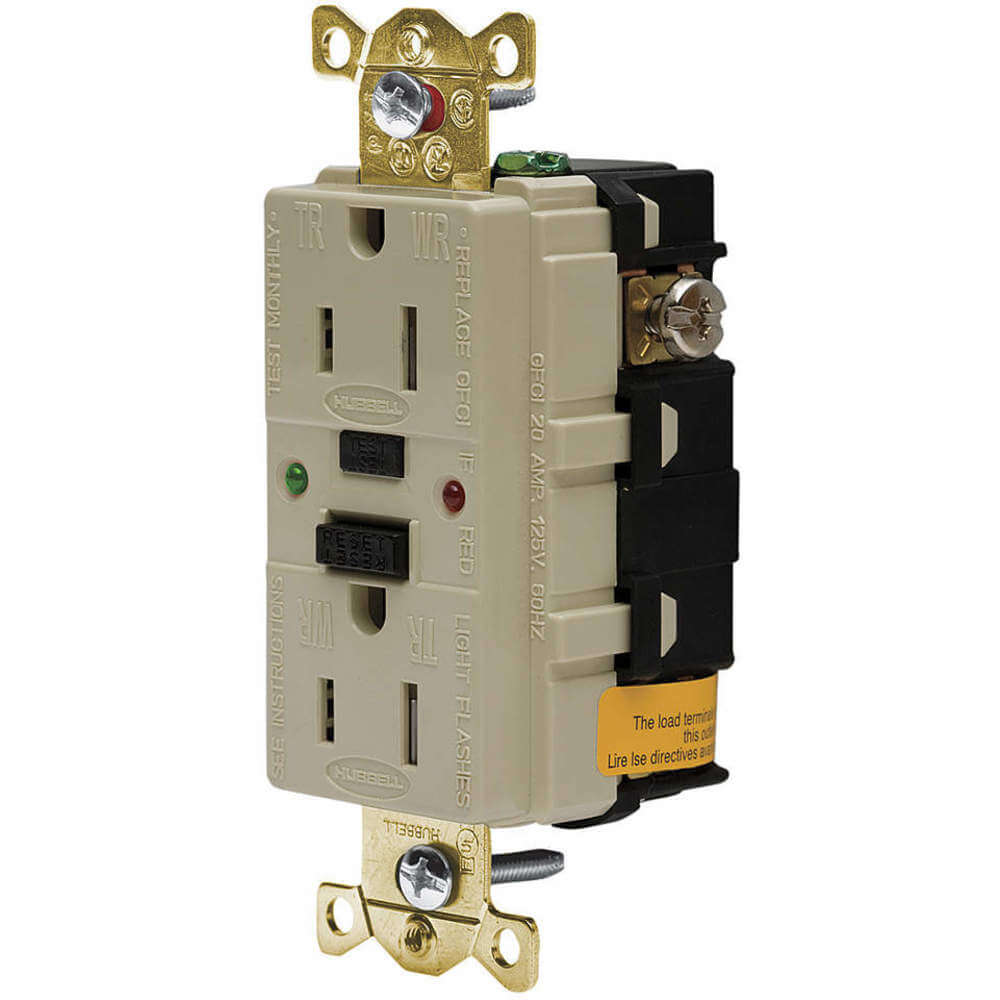 HUBBELL WIRING DEVICE-KELLEMS GFR5262SGI Gfci Duplex 15a 125v Ivory | AF7LEP 21VK84