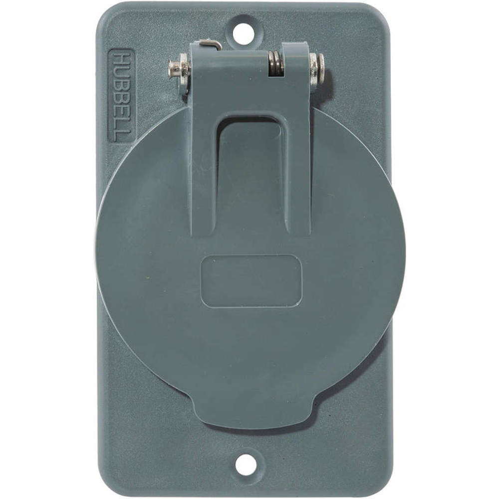 HUBBELL WIRING DEVICE-KELLEMS HBL3057 Box Cover, 1.40 Inch Opening, With Flip Lid, Yellow | AH8ZYL 39EA02