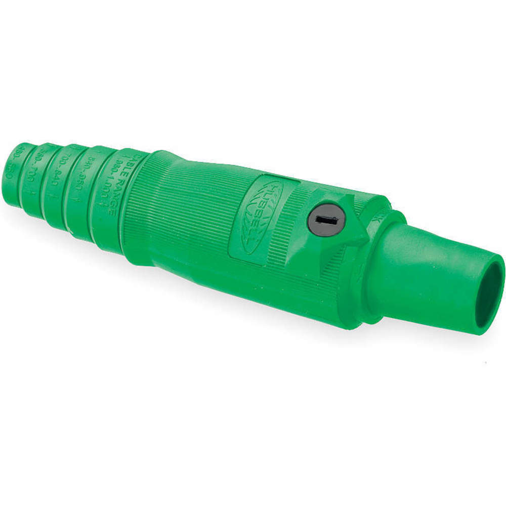 HUBBELL WIRING DEVICE-KELLEMS HBL400FGN Female Plug, Single Conductor, 400 A, Green | AC3WZQ 2XB37