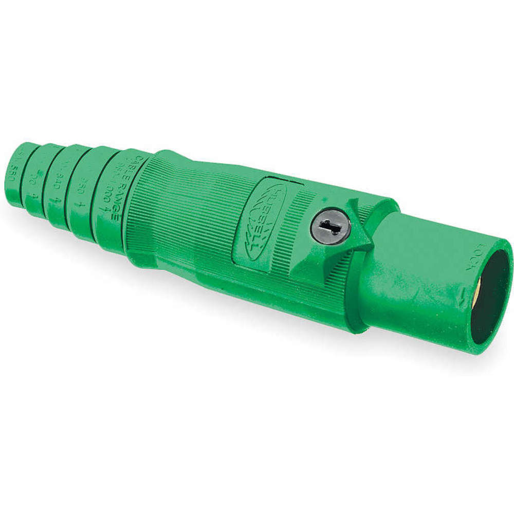 HUBBELL WIRING DEVICE-KELLEMS HBL400MGN Male Plug, Single Conductor, 400 A, Green | AC3WZW 2XB42