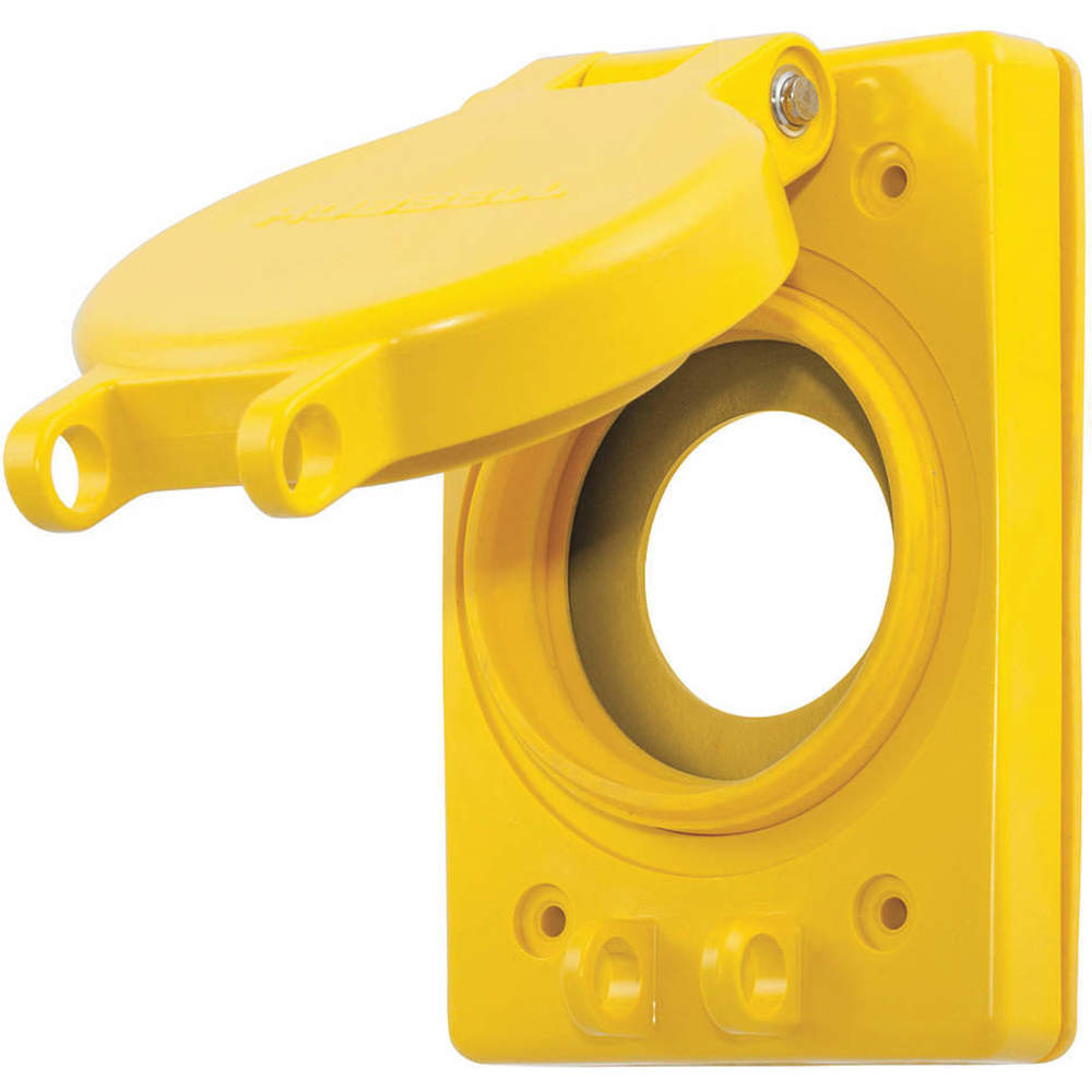 HUBBELL WIRING DEVICE-KELLEMS HBL6500 Weather Protective Lift Cover, Yellow | AH8ZXX 39DZ95