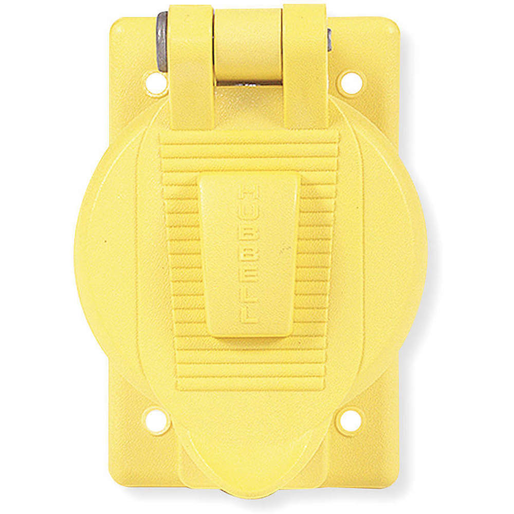 HUBBELL WIRING DEVICE-KELLEMS HBL74CM23WO Weatherproof Cover, Corrosion Resistant, Yellow, Polycarbonate | AC8QDR 3D255