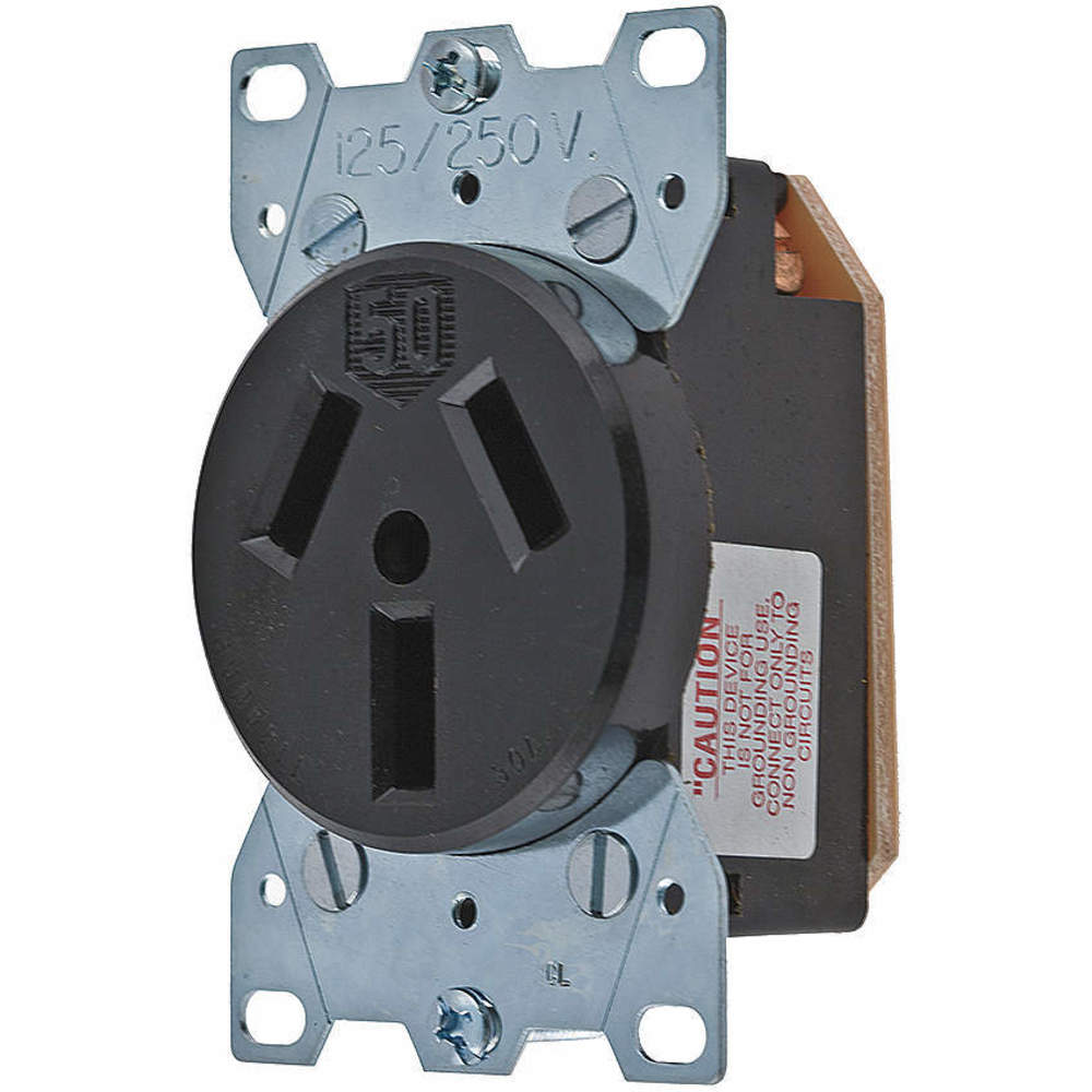 HUBBELL WIRING DEVICE-KELLEMS HBL7962 Straight Blade Receptacle, 3-P 3-W Non-Grounding, 50A 125/250V, 10-50R, Black | AE7LFQ 5Z840