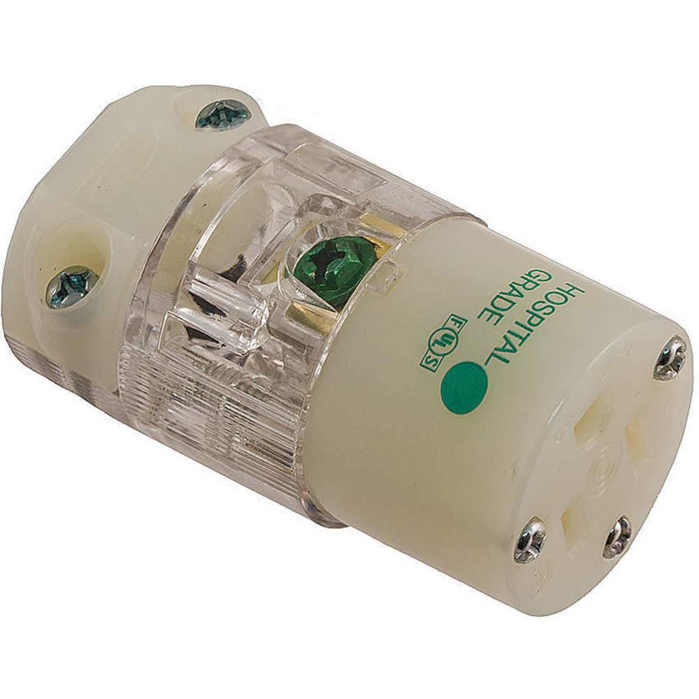 HUBBELL WIRING DEVICE-KELLEMS HBL8219CT Female Connector, Straight, 15A 125V, 5-15R, Transparent, 1 Pk | AE7ZJH 6C628