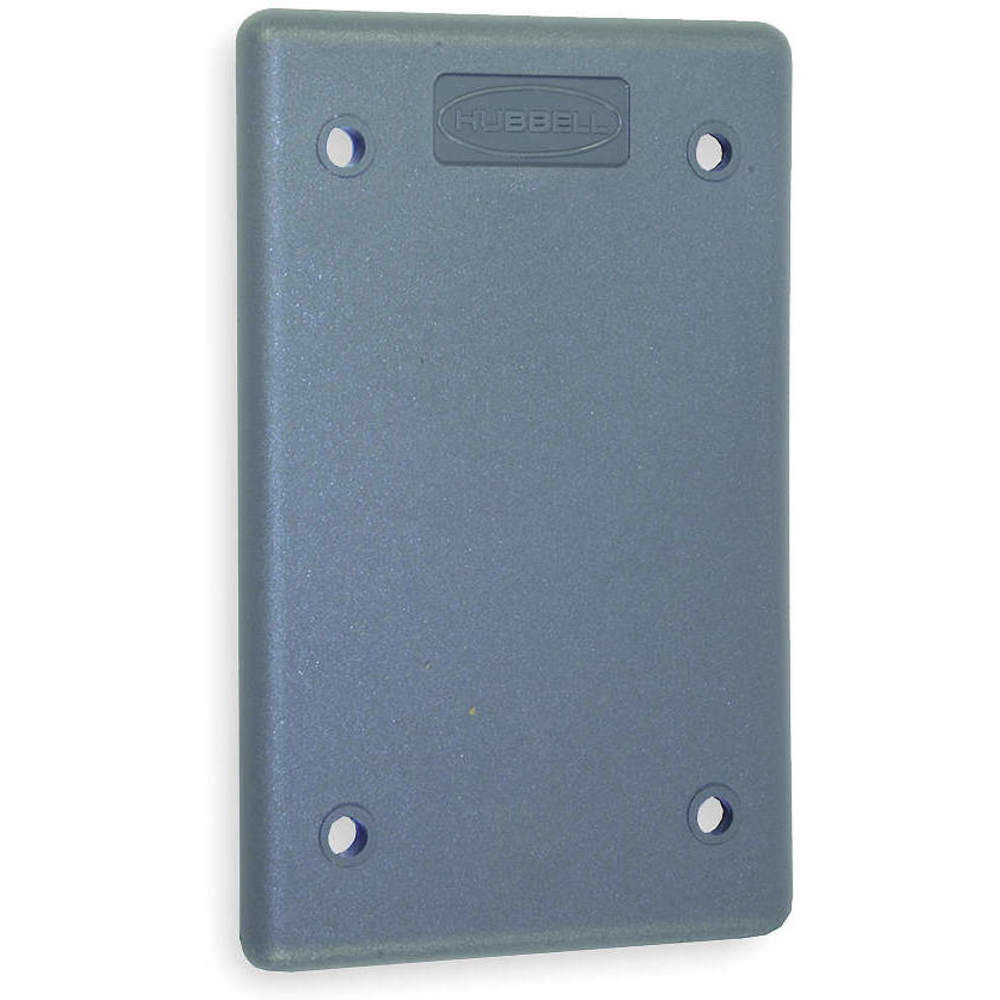 HUBBELL WIRING DEVICE-KELLEMS HBLP14FS Box Cover, 1-Gang, Blank Plate, For Portable Outlet Box, Gray | AA9JGW 1DJL4