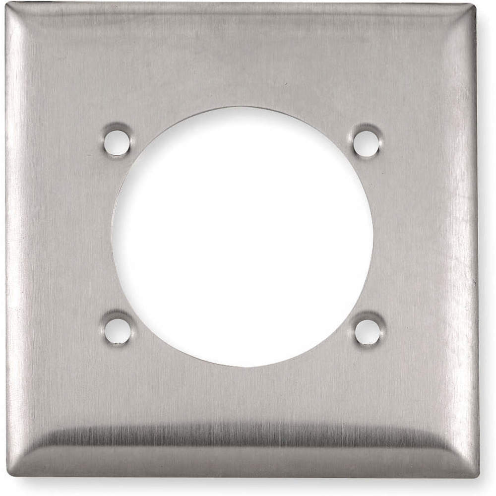 HUBBELL WIRING DEVICE-KELLEMS SS701 Plate Wall 2 Gang Silver | AC8QJA 3D445