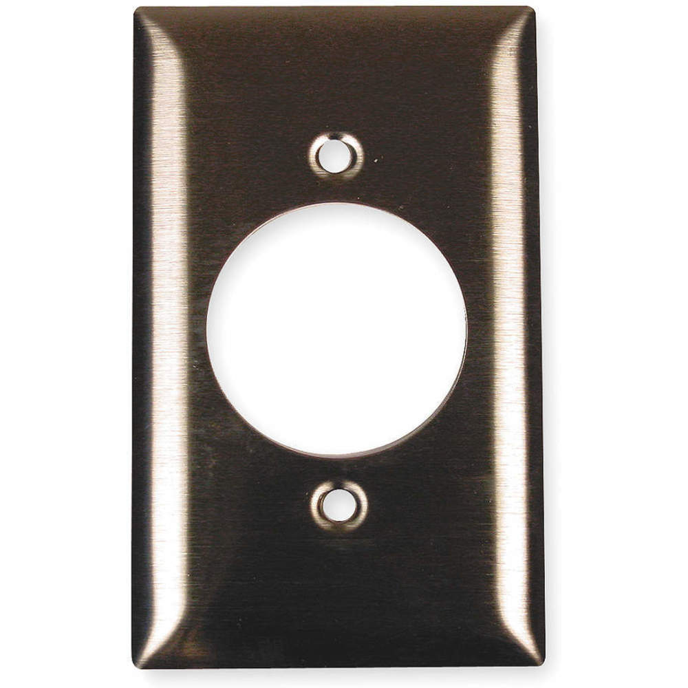 HUBBELL WIRING DEVICE-KELLEMS SS720 Wallplate, 1-Gang, For 20 And 30 Amp 3, 4 And 5 Wire Devices, Stainless Steel | AE3BXA 5C268