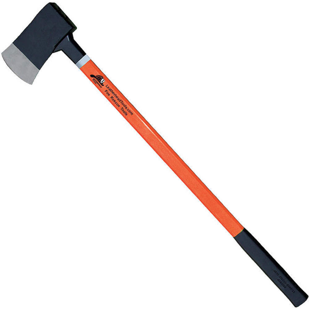 LEATHERHEAD TOOLS FAO-6 Axe, 6 Lbs., Flat Head, 36 Inch Length, Rubber Grip, Orange Fiberglass Handle | CJ7DQR