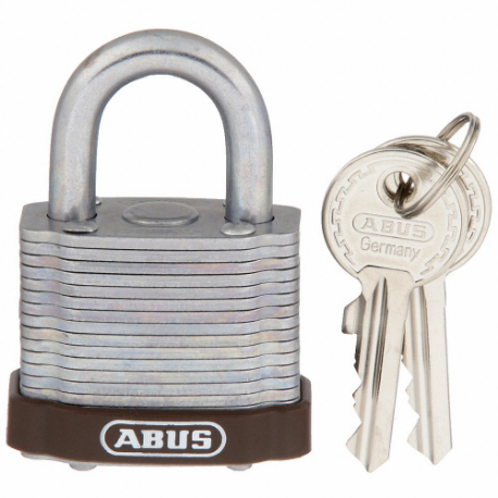 ABUS 19326 Keyed Padlock, Keyed Different, Steel, Std Body Body Size, Hardened Steel, Std, Brown | CN7ZJQ 45WP37
