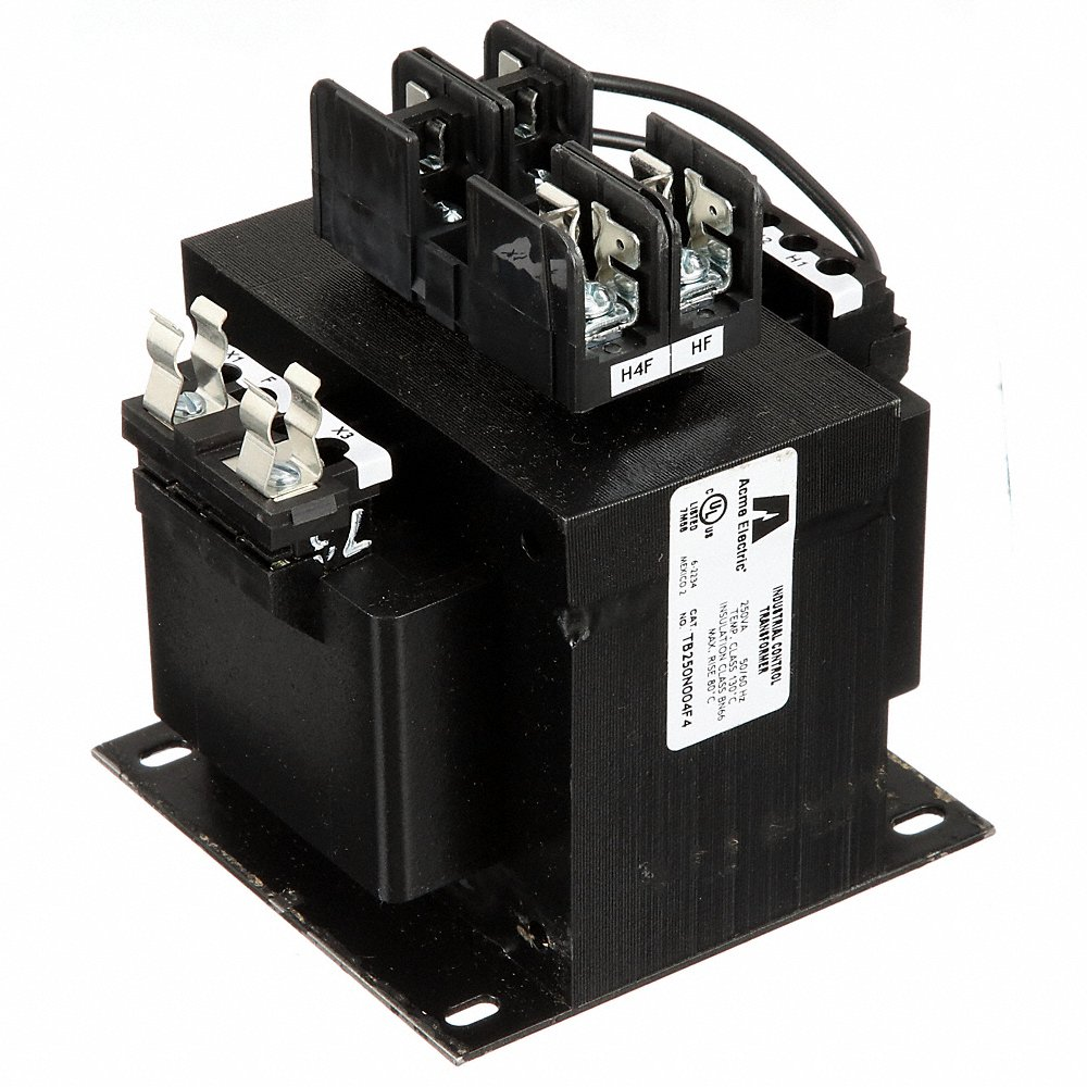 ACME ELECTRIC TB250N004F4 Control Transformer, 208VAC/230VAC/460VAC, 115VAC/24VAC, Foot/Plate, 1, Cul | CN7ZYQ 491W80