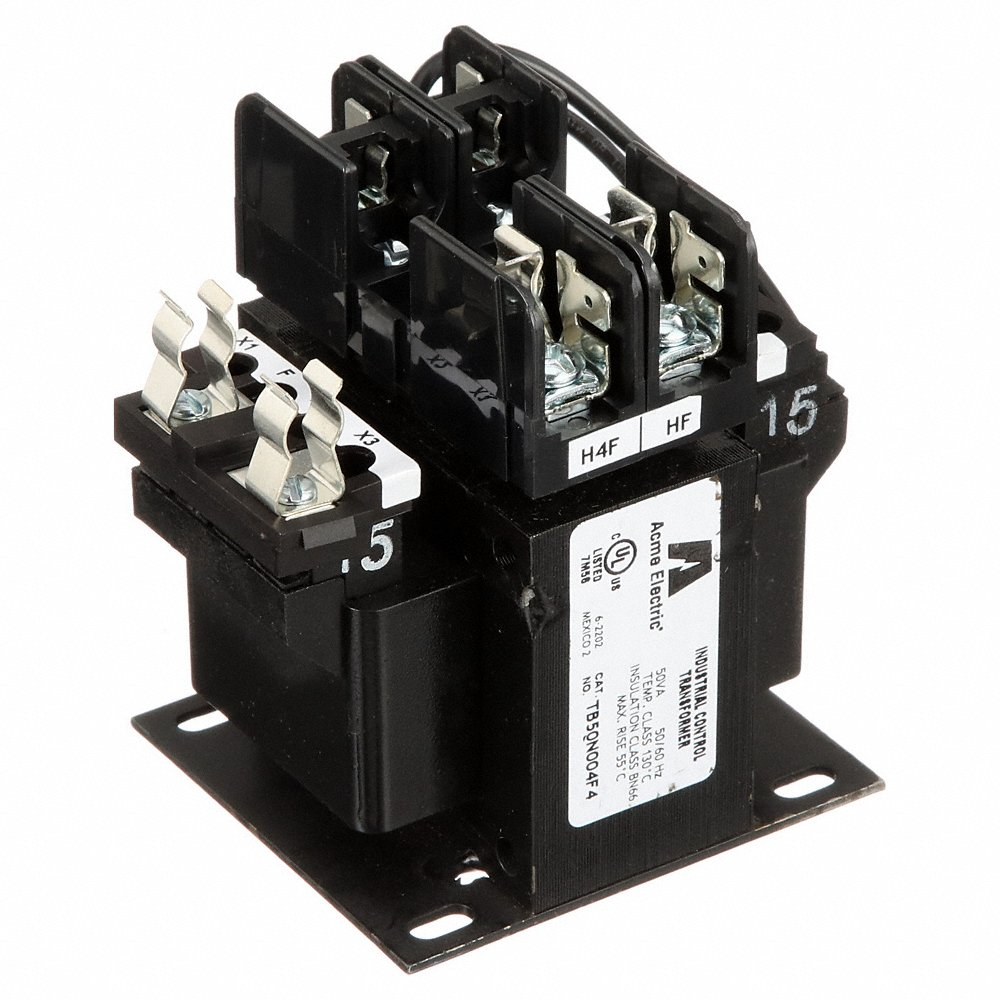 ACME ELECTRIC TB50N004F4 Control Transformer, 208VAC/230VAC/460VAC, 115VAC/24VAC, Foot/Plate, 1, Cul | CN8AHT 491W75