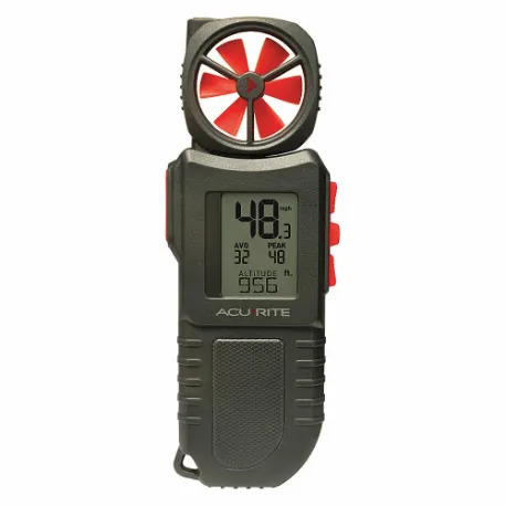 Anemometer, Rotating Vane, LCD, 0 to 1, 990 fpm, +/-3% Accuracy, Humidity Sensing