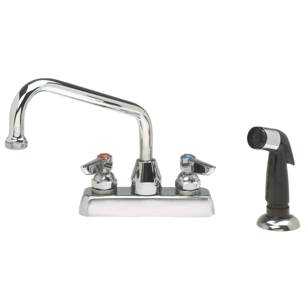 ADVANCE TABCO A-29 Faucet, Deck Mounted, 4 Inch Oc, Swing Spout, With Melt Down Spray Nozzle, Shipped Loose | CD7PQD