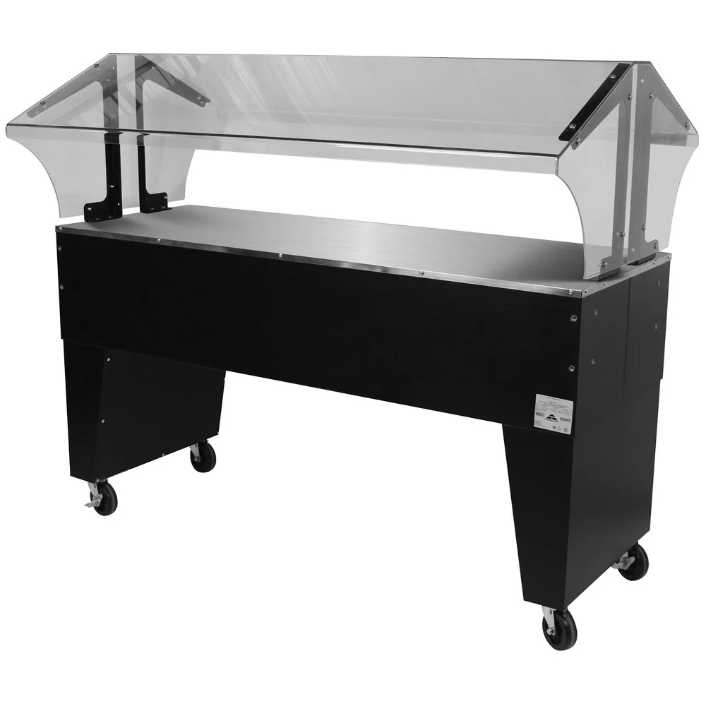Portable Solid Top Buffet Table, 62-7/16 X 35 X 53 Inch Size, Ss Solid Top