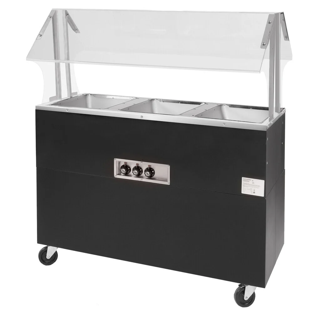 ADVANCE TABCO BSW3-120-B-SB Portable Hot Food Buffet Table, Electric, Ss Top, Three 12 X 20 Inch | CD7QAY