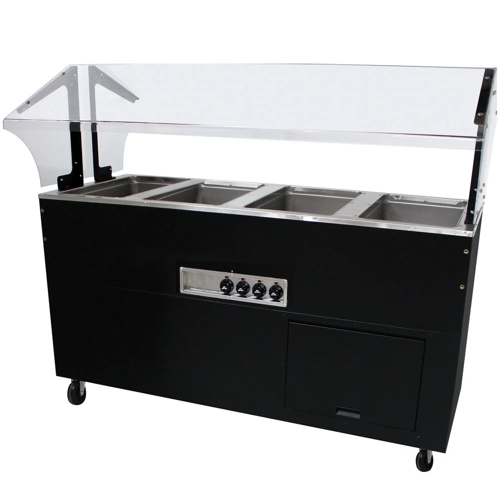 ADVANCE TABCO BSW4-240-B-SB Portable Hot Food Buffet Table, Electric, Ss Top, Four 12 X 20 Inch | CD7QBB