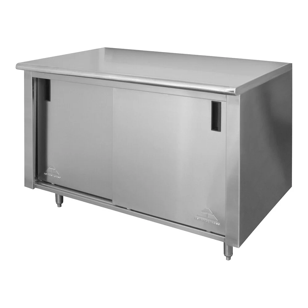 ADVANCE TABCO CB-SS-245 Work Table, 60 X 24 Inch Size Sliding Doors, 14 Ga 304 Ss Top | CD7QBU
