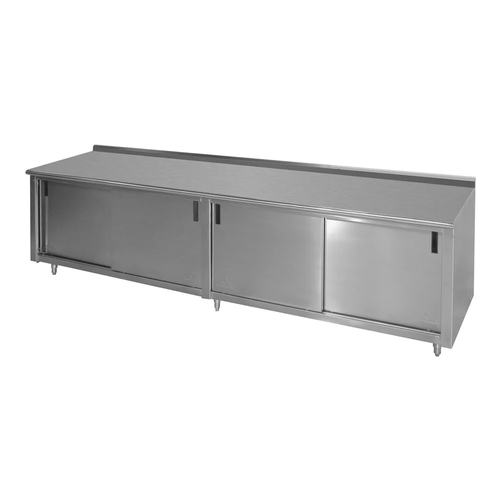 ADVANCE TABCO CF-SS-249 Work Table, 108 X 24 Inch Size Sliding Doors, 14 Ga 304 Ss Top | CD7QEQ