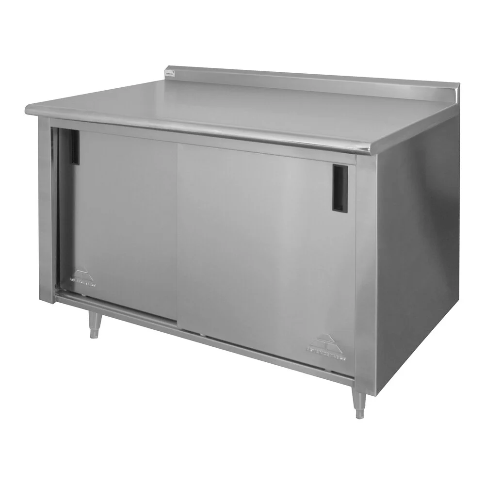 ADVANCE TABCO CF-SS-365M Work Table, 60 X 36 Inch Size Sliding Doors, 14 Ga 304 Ss Top | CD7QFT