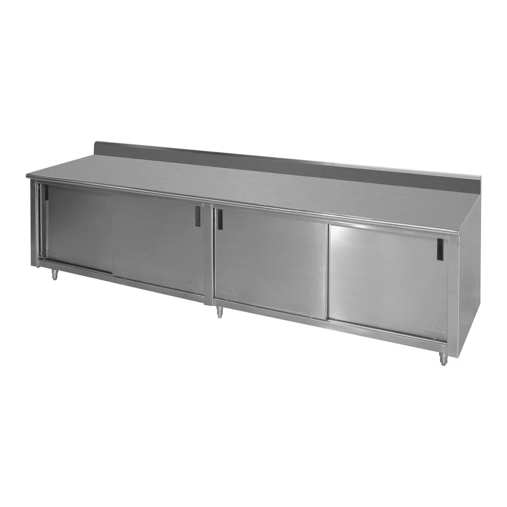 ADVANCE TABCO CK-SS-247M Work Table, 84 X 24 Inch Size Sliding Doors, 14 Ga 304 Ss Top | CD7QGZ