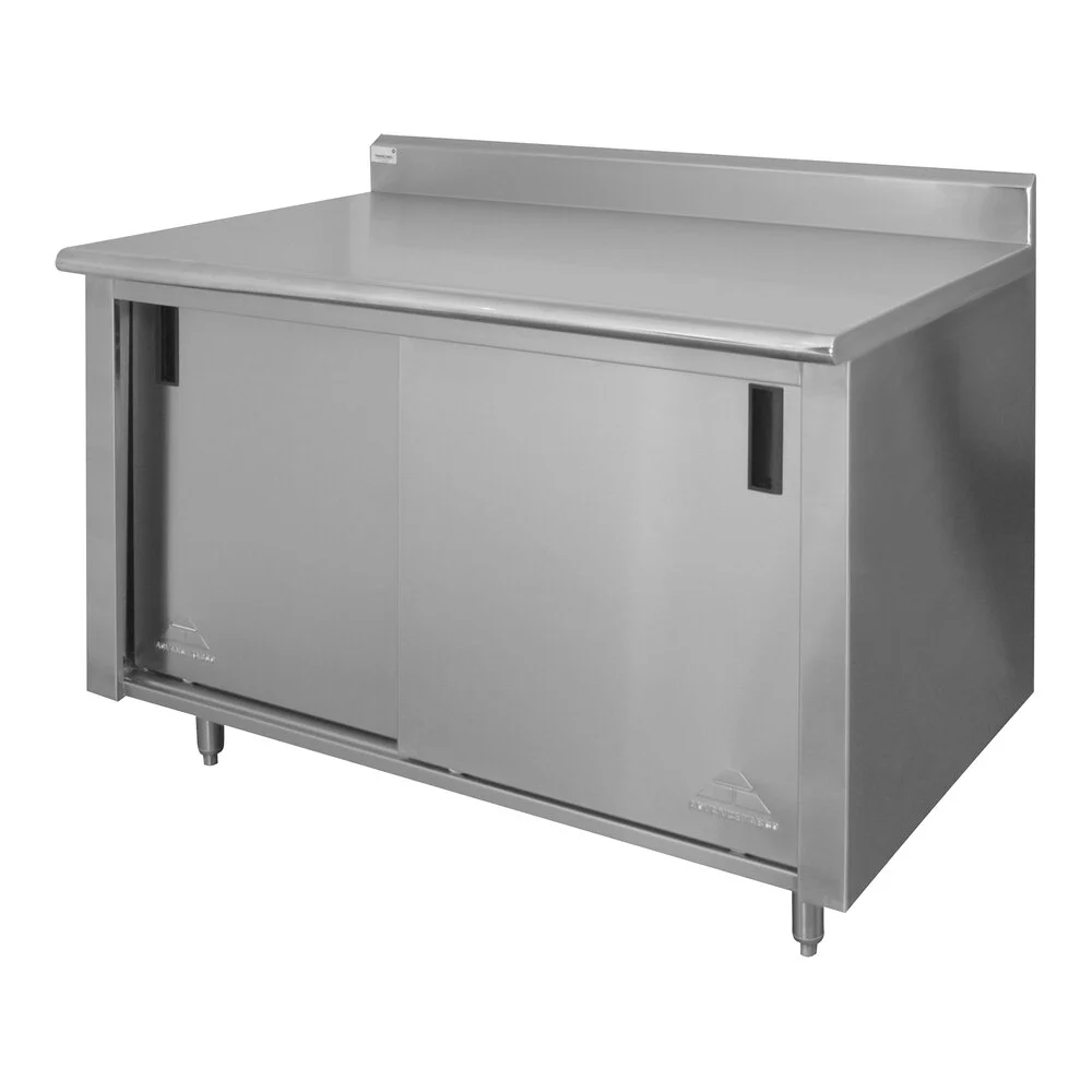 ADVANCE TABCO CK-SS-305 Work Table, 60 X 30 Inch Size Sliding Doors, 14 Ga 304 Ss Top | CD7QHK