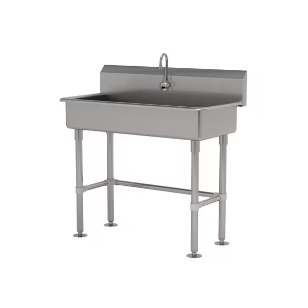 6 Inch Deep ADA NSF 14 Ga. 304 SS Floor Mt Sink – Electronic Faucet Incl