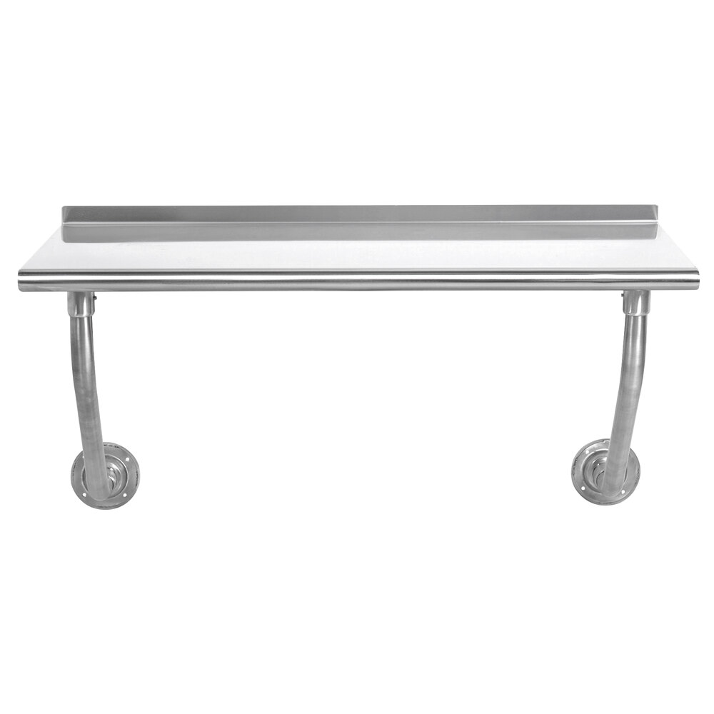 ADVANCE TABCO FSS-W-244 Table, Wall-Mount, 48 X 24 Inch Size 14 Ga 304 Ss Top, Front Rolled Edge | CD7UNC