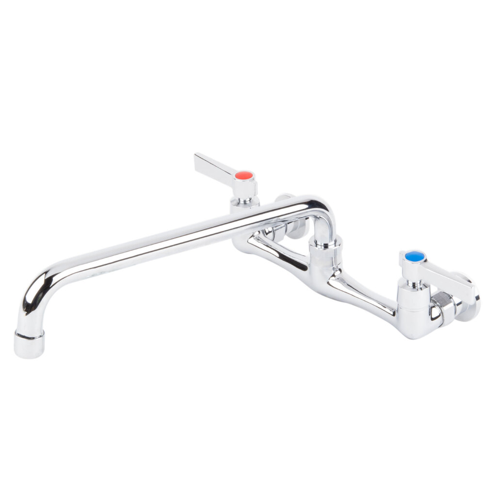 Heavy Duty Faucet, 8 Inch Oc, Splash Mounted With 12 Inch Swing Spout, Lead Free