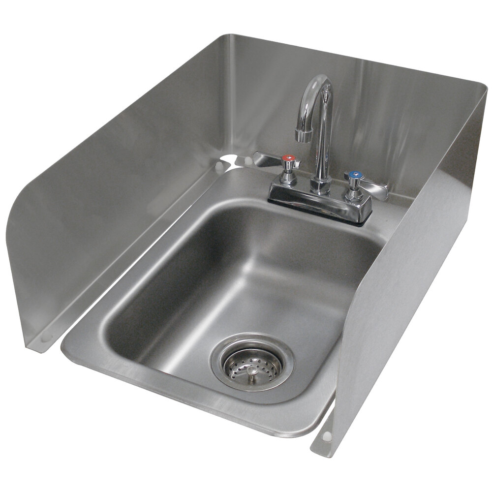 ADVANCE TABCO K-614E Removable 3-Sided Splash For Counter-Mount Drop In Sink, 8 Inch Tall | CD7VVB