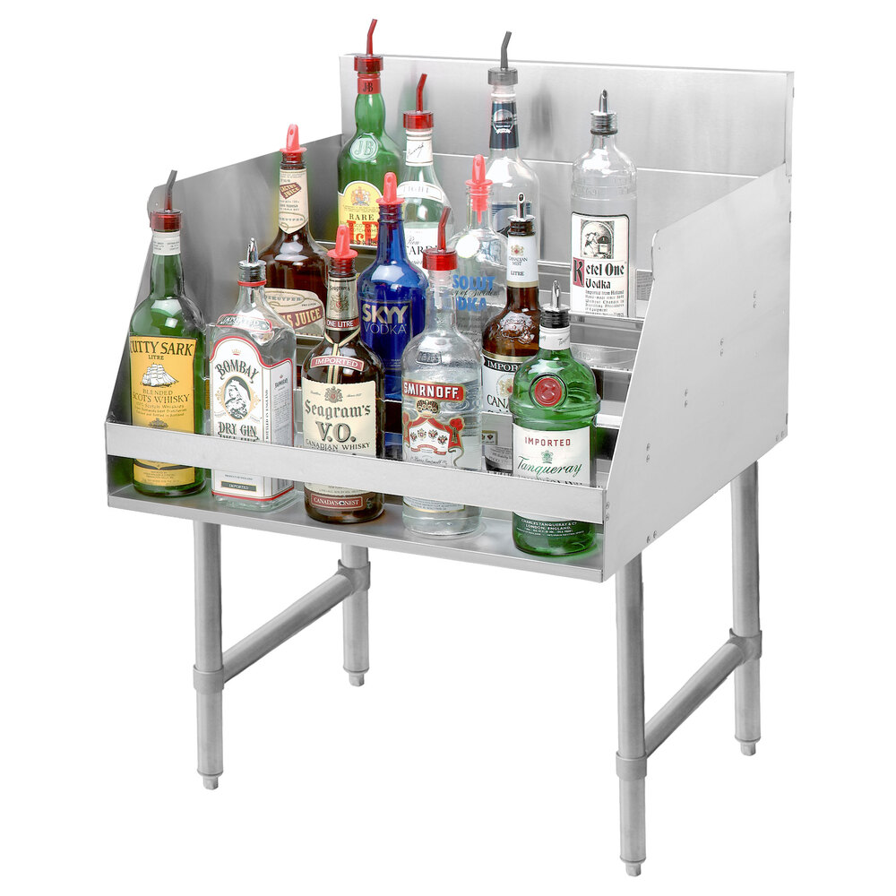 ADVANCE TABCO LD-1812 Liquor Bottle Display Unit, 5 Steps, 12 X 23 X 33 Inch Size, 15 Bottle | CD7WEZ