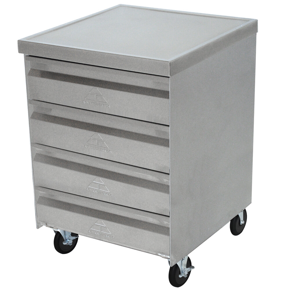 Mobile Drawer Cabinet, 25-1/4 X 21-3/4 X 36-3/8 Inch Size, 4 Drawer Tier