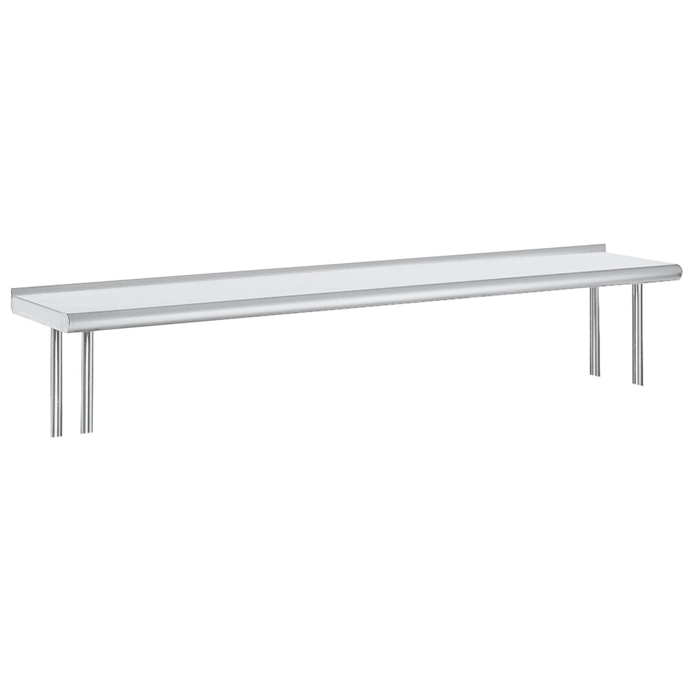 ADVANCE TABCO OTS-12-48R Overshelf, Table Mounted, Single, 48 X 12 Inch, 1 Inch Rear Up-Turn, 18 Ga 430 Ss | CD7WVW