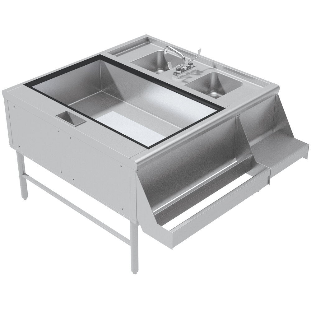 ADVANCE TABCO PR-42X30-10-L Double Service Station, 42 X 30 Inch, Includes Pass-Thru Ice Bin On Left | CD7WZW