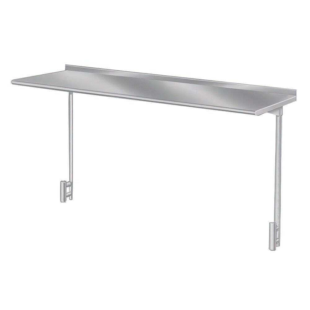 ADVANCE TABCO PT-12S-48 Overshelf, Table Mounted, Single, 48 X 12 Inch, Ss, Splash Mounted | CD7XXA