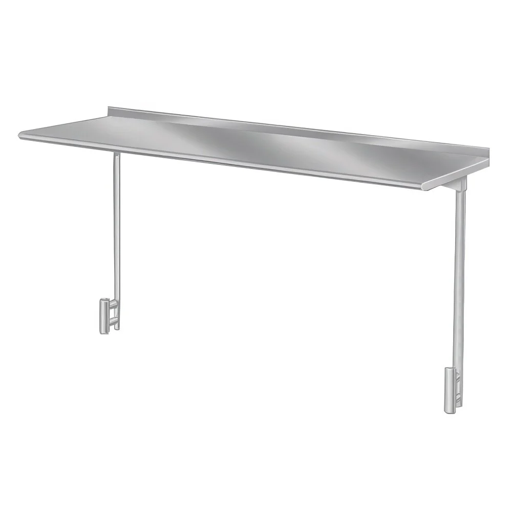 ADVANCE TABCO PT-12S-60 Overshelf, Table Mounted, Single, 60 X 12 Inch, Ss, Splash Mounted | CD7XXB