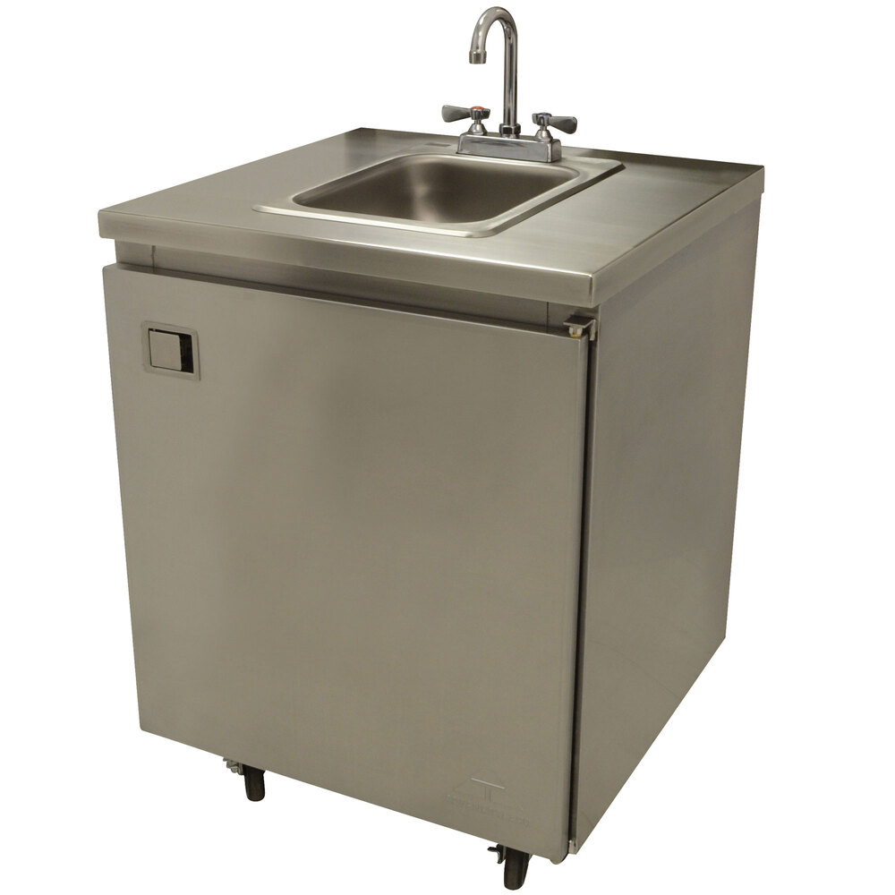 ADVANCE TABCO SHK-MSC-26C Mobile Hand Sink, Cold Water Only, Self-Contained, 26 X 26 X 35-1/2 Inch Size | CD7YGV