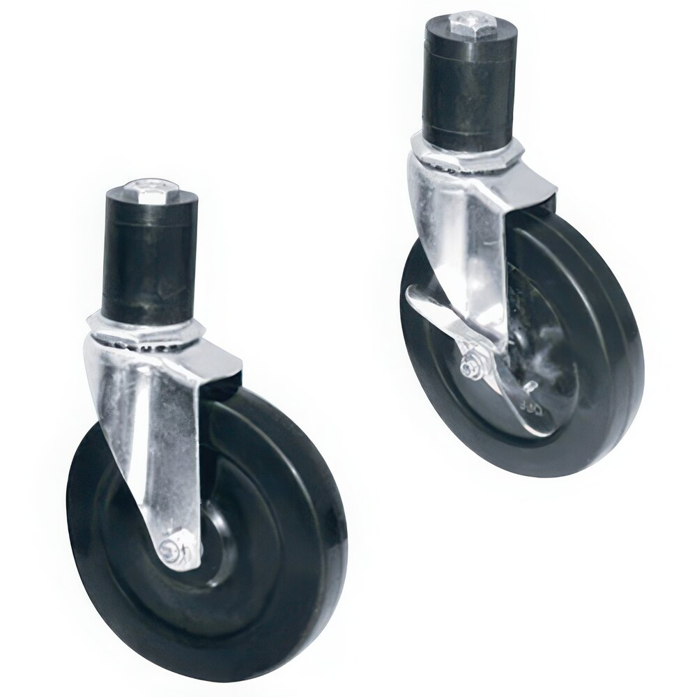 Casters, 5 Inch, Swivel, With Rubber Wheels
