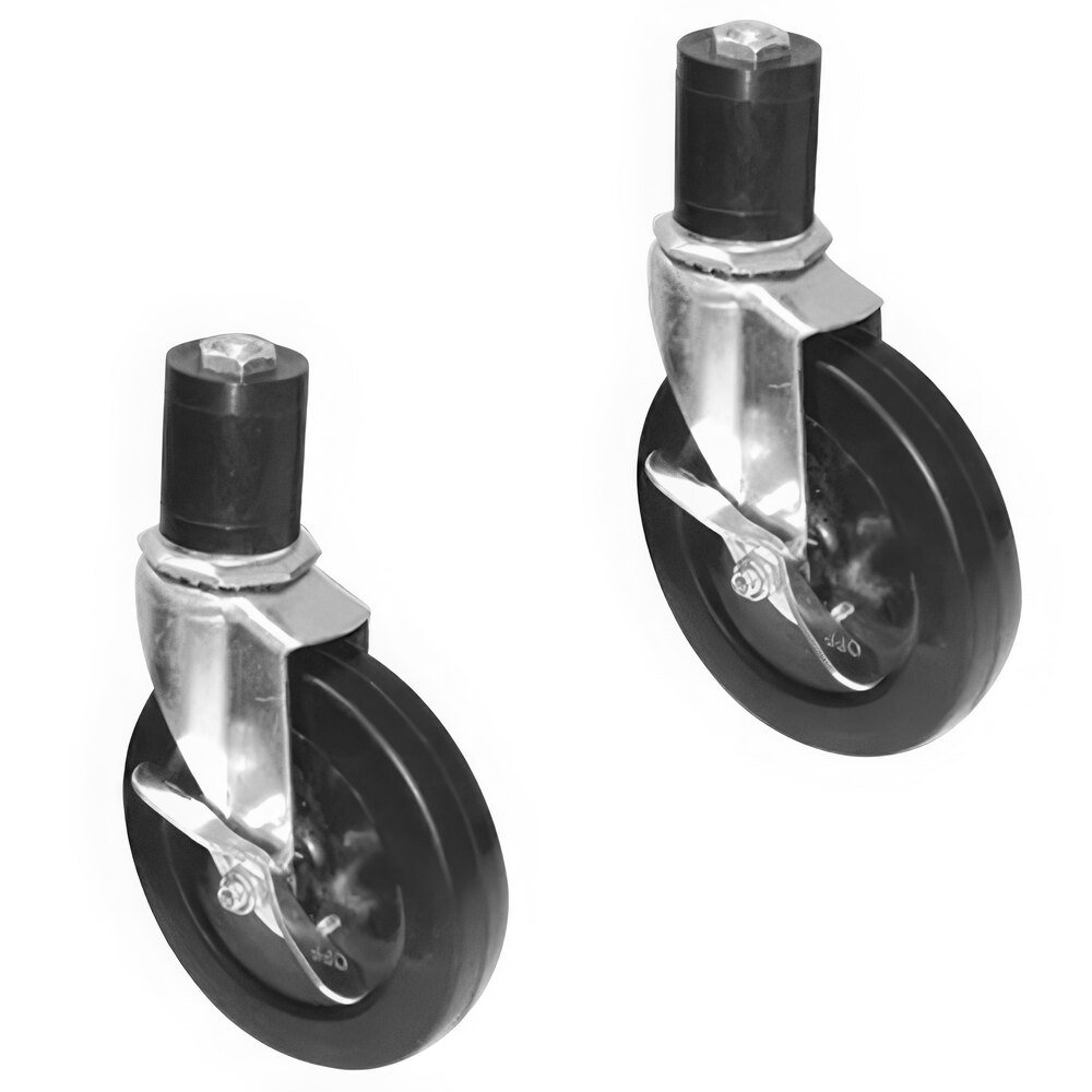 Casters, 5 Inch, Swivel, With Rubber Wheels, Set Of