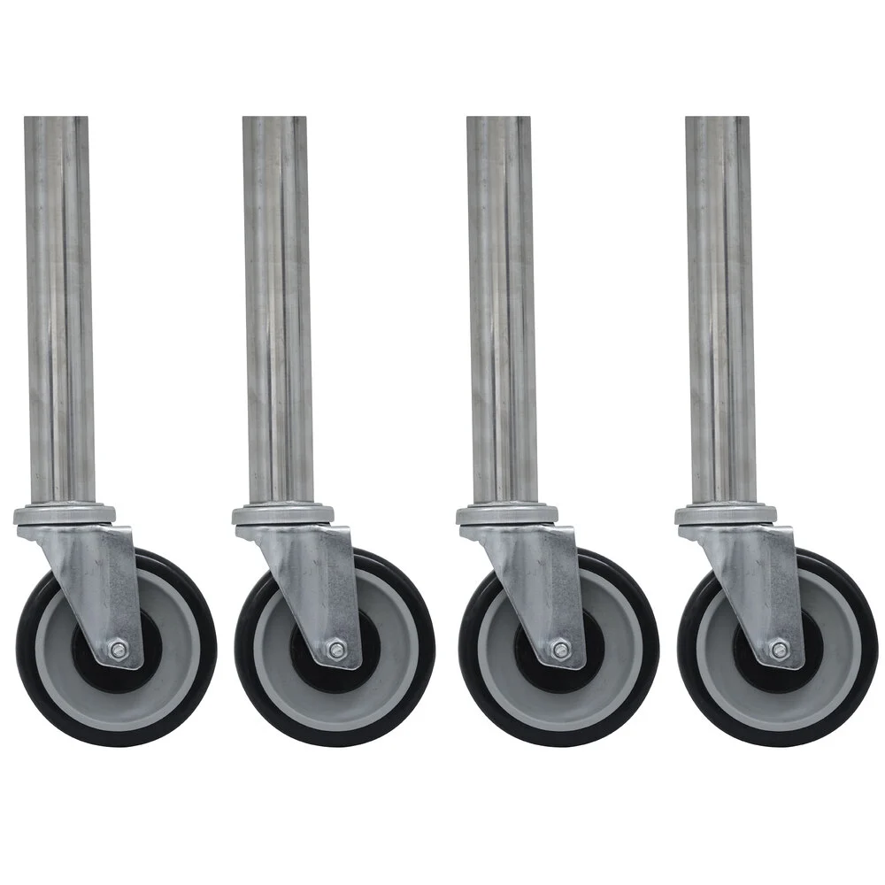 ADVANCE TABCO TA-25G-4 Casters, 5 Inch Diameter, Set Of 4 With Galvanized Legs | CD7ZFK