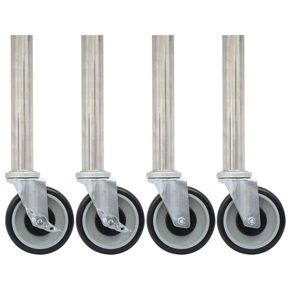 Casters, 5 Inch Diameter, Set Of 4 With Ss Legs