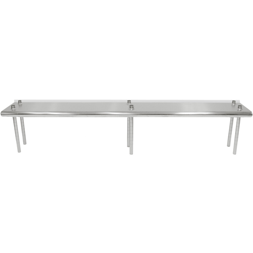 ADVANCE TABCO TS-12-108R Overshelf, Table Mounted, Single, 108 X 12 Inch, 1 Inch Rear Up-Turn, 18 Ga 430 Ss | CD8AME
