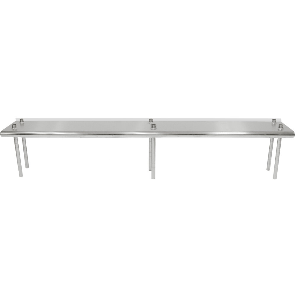 ADVANCE TABCO TS-12-120R Overshelf, Table Mounted, Single, 120 X 12 Inch, 1 Inch Rear Up-Turn, 18 Ga 430 Ss | CD8AMG