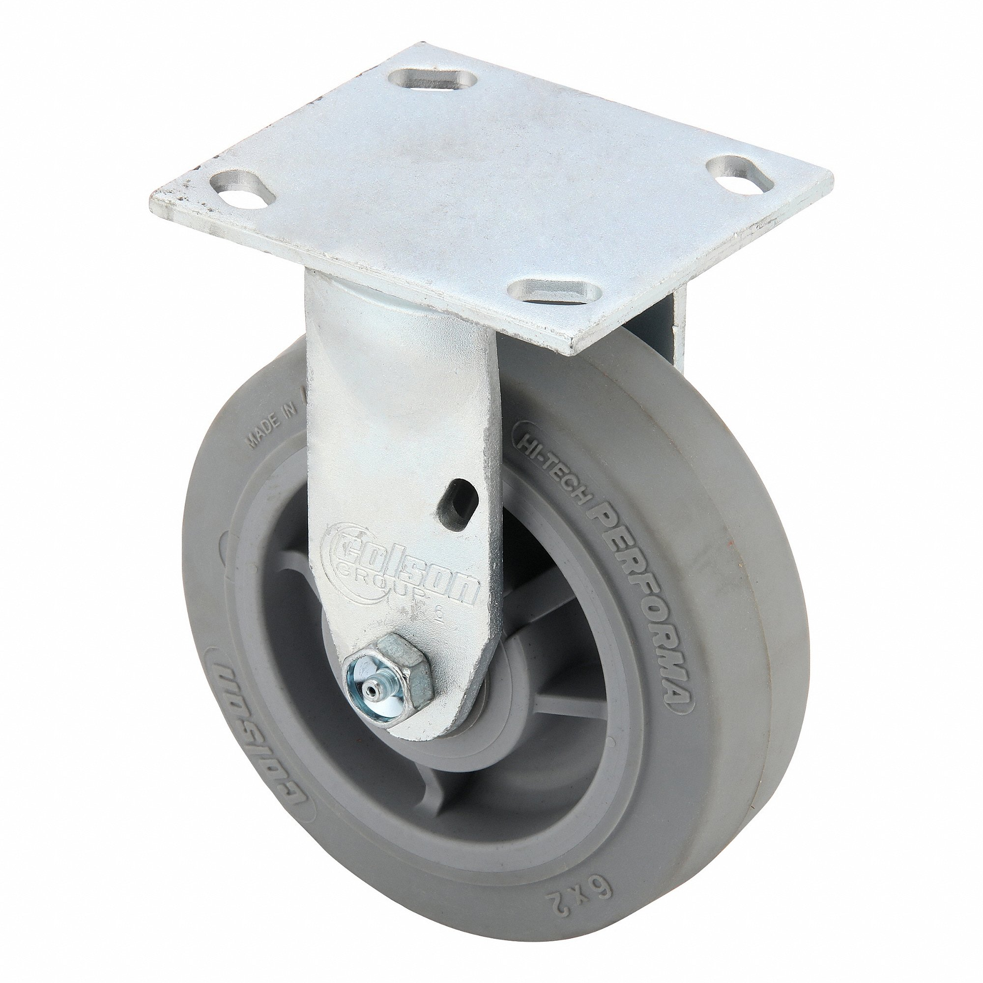 ALBION 16XS06201R Standard Plate Caster, 6 Inch Dia, 7 1/4 Inch Height, Rigid Caster | CN8EXW 32LG47