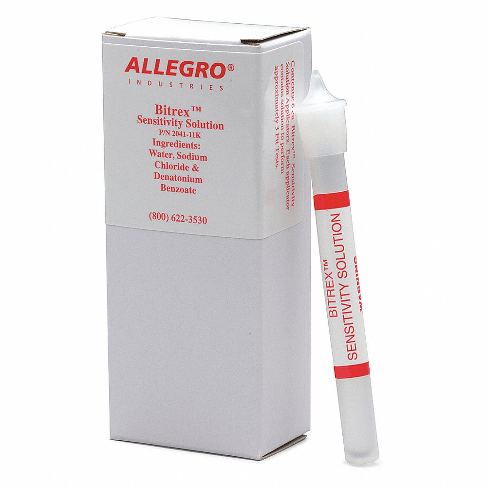 ALLEGRO SAFETY 2041-11K Bitter Sensitivity Solution, Denatonium Benzoate, Pack Of 6 | CH6FLA