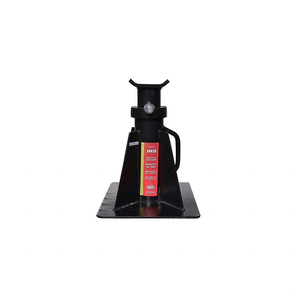 Jack Stand, Pin Locking Hand Lifted, 25 ton Load Capacity, 21 1/2 Inch Max Ht, Square